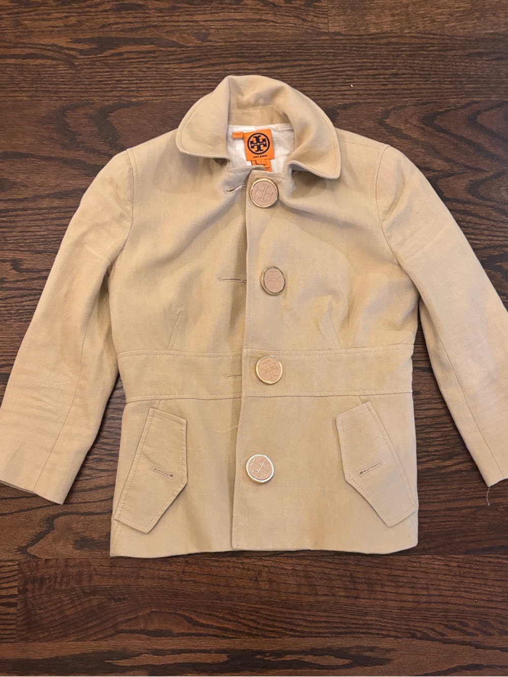 Tory Burch Tan Button-Front Blazer /Top